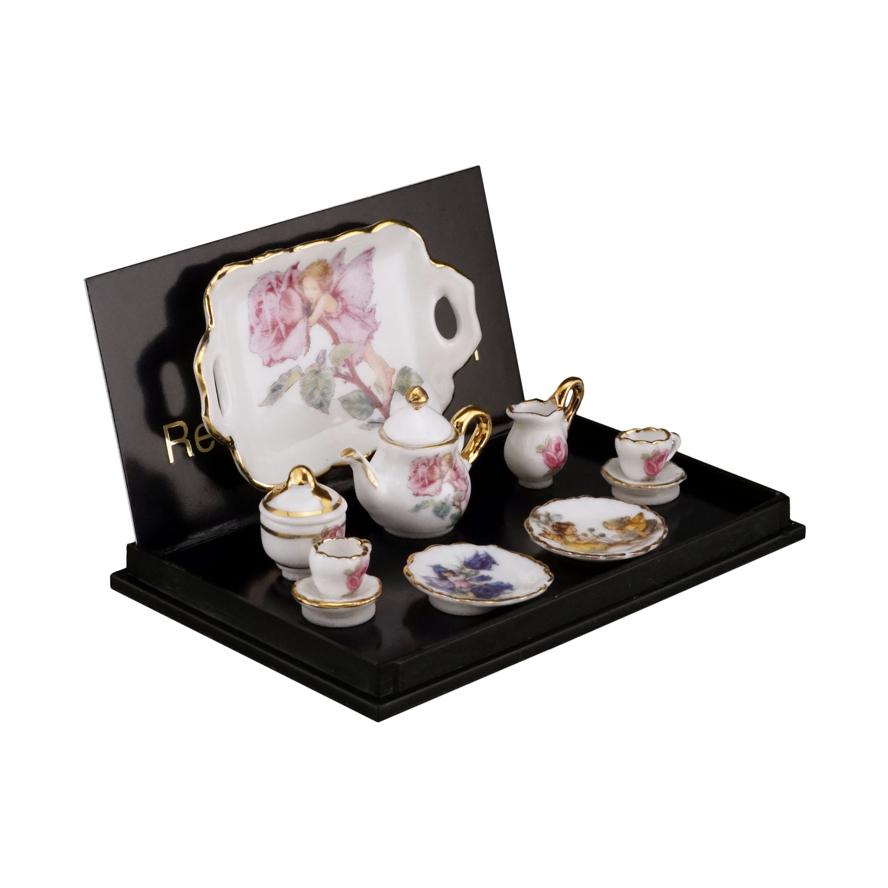 Kaffeeservice mit Tablett - Blumen Feen