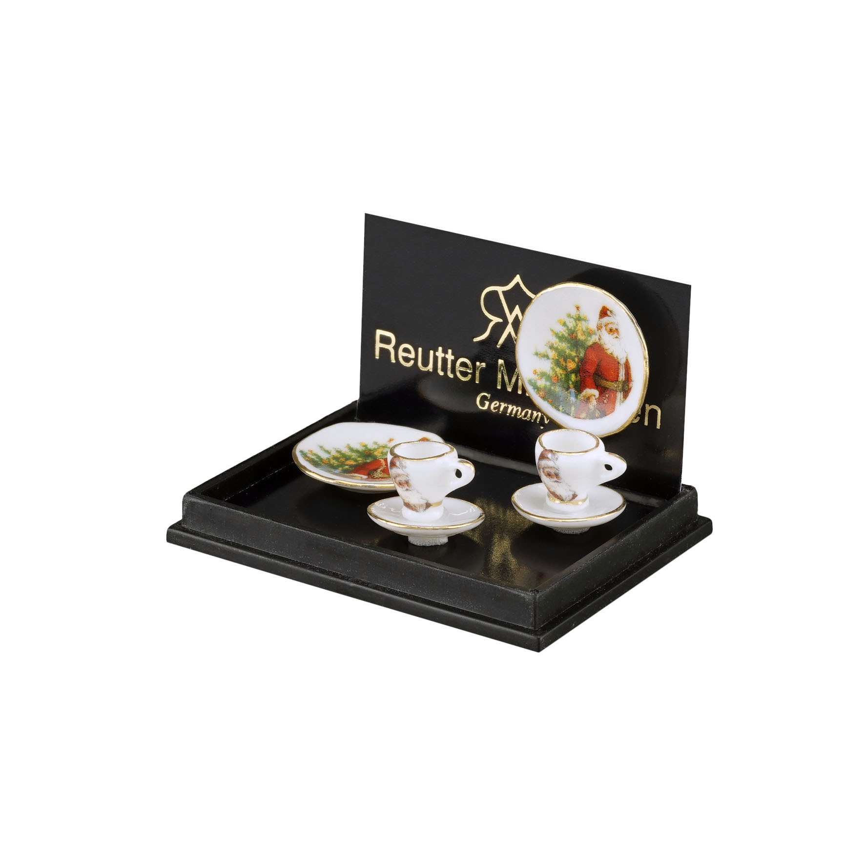 2 Kaffeegedecke - Dekor "Weihnachtsmann"