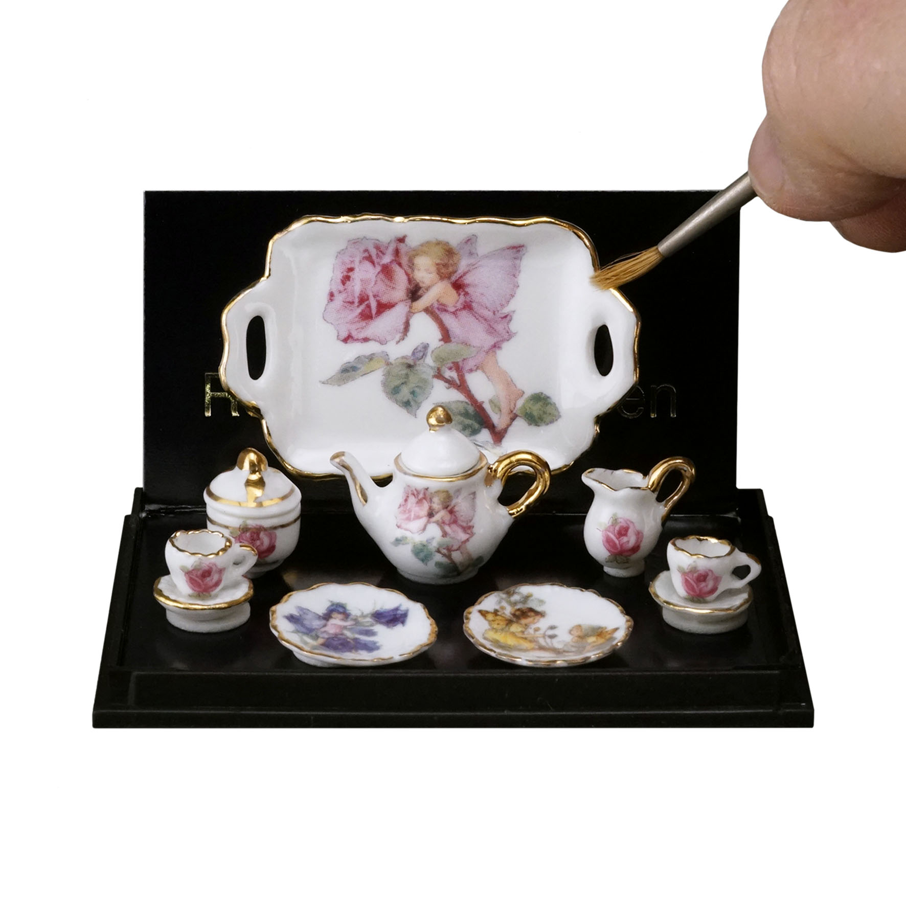 Kaffeeservice mit Tablett - Blumen Feen