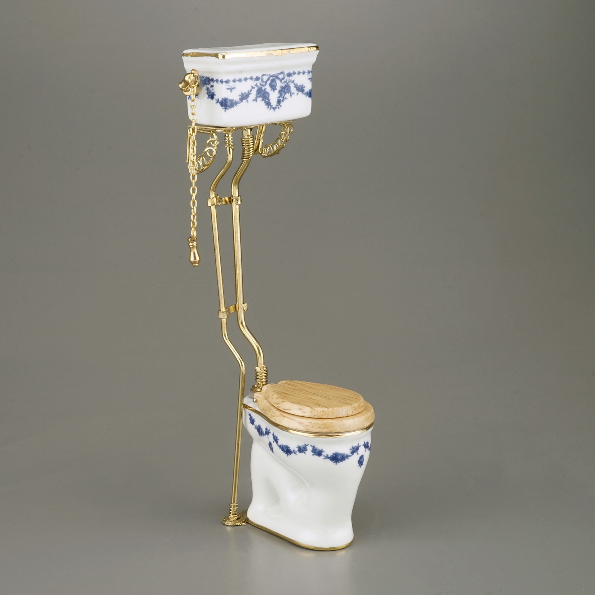 Hochtoilette - Dekor Blaue Schleife