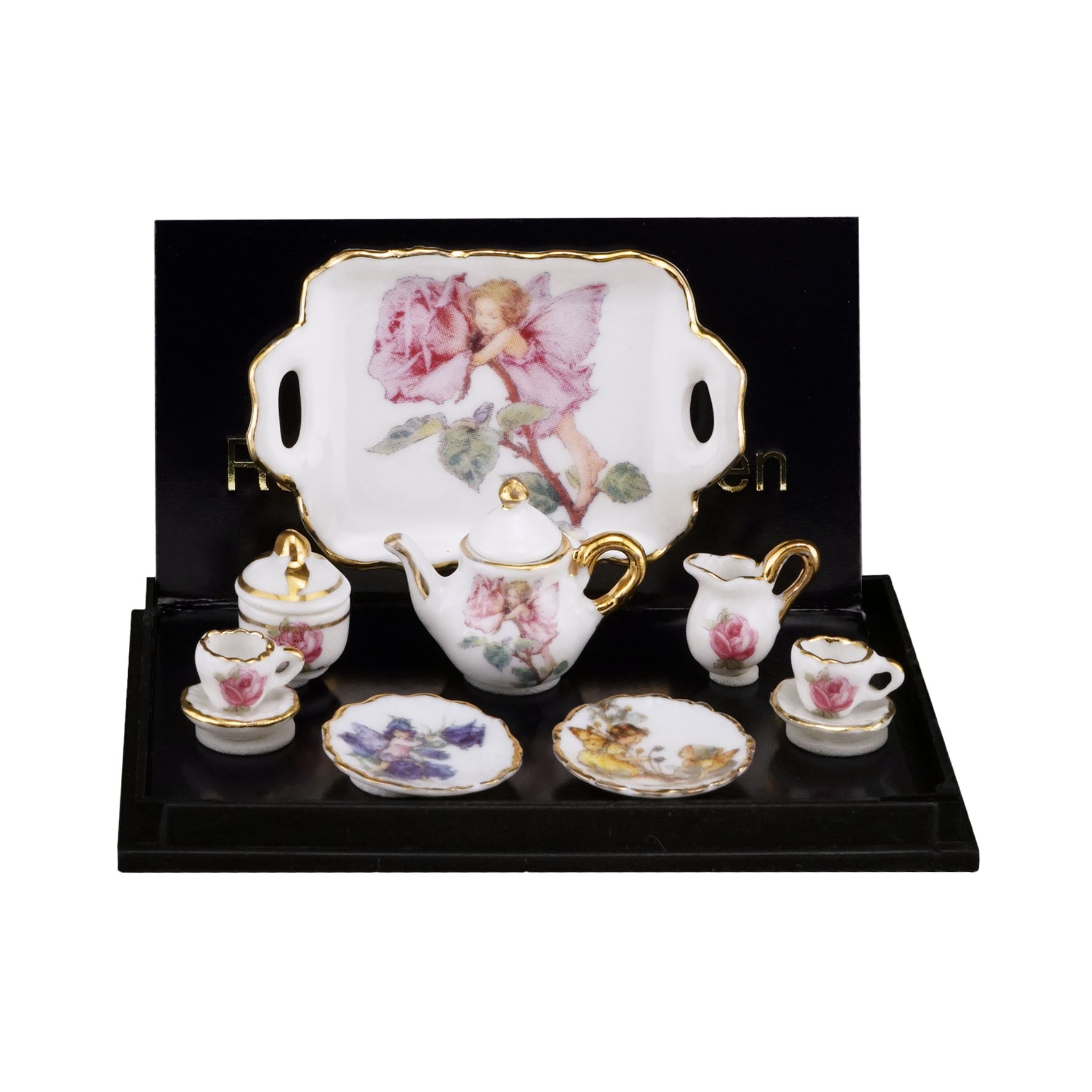 Kaffeeservice mit Tablett - Blumen Feen