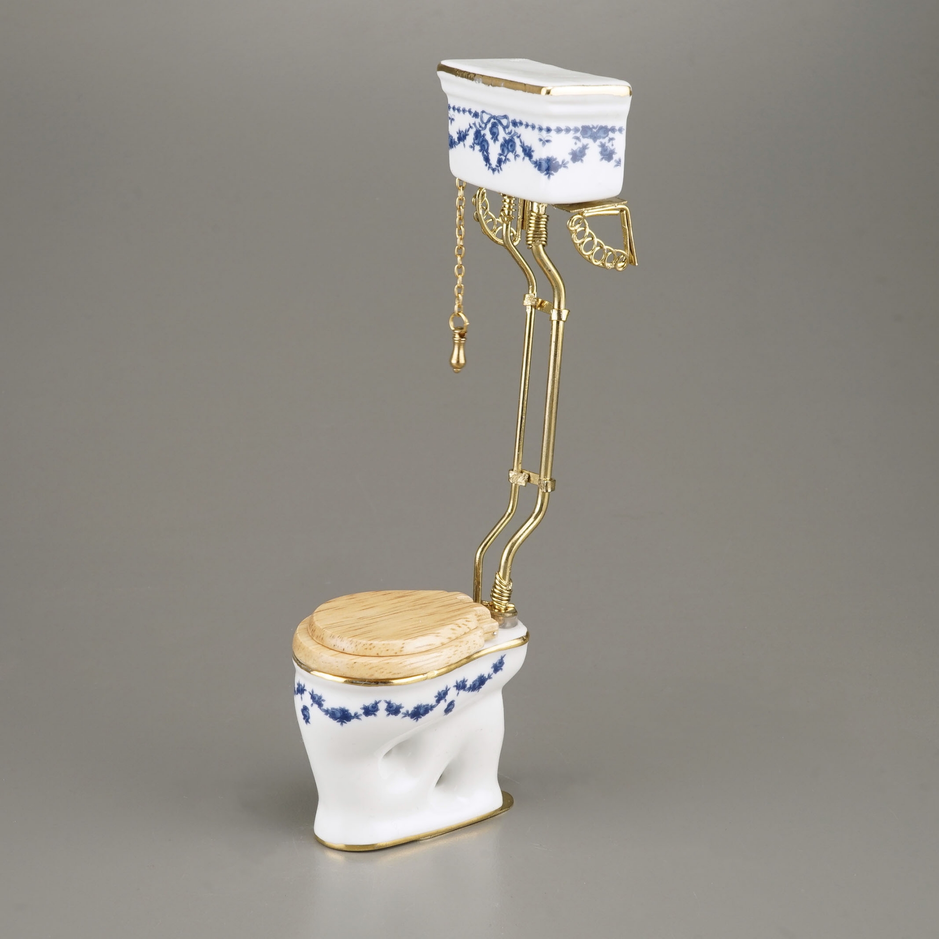 Hochtoilette - Dekor Blaue Schleife
