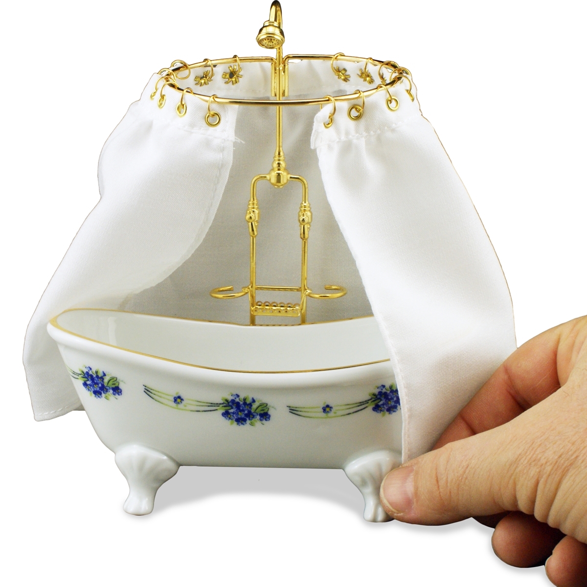 Duschwanne mit Vorhang - Dekor Biedermeier