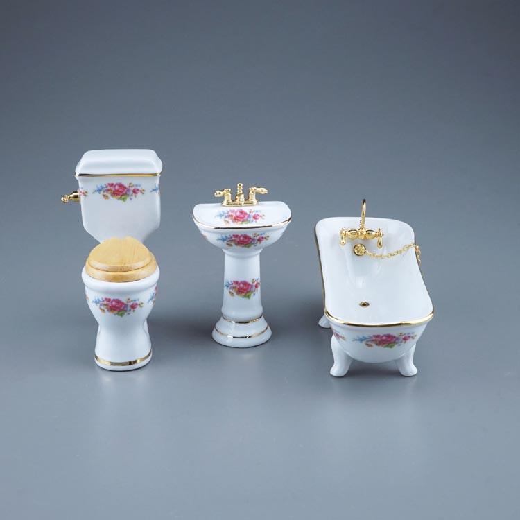 Badset 3 teilig - Dekor Dresdner Rose