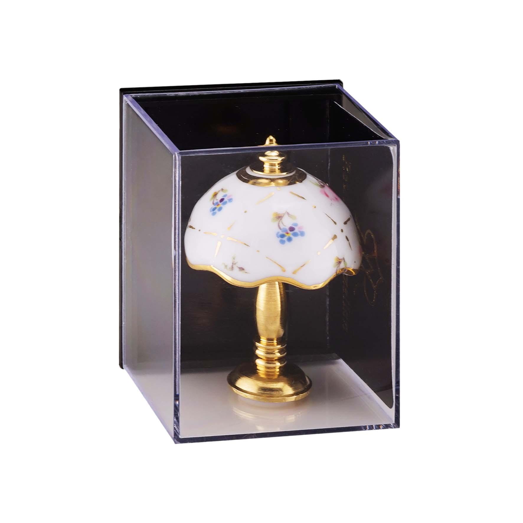 Antike Lampe - Dekor Gold-Karo