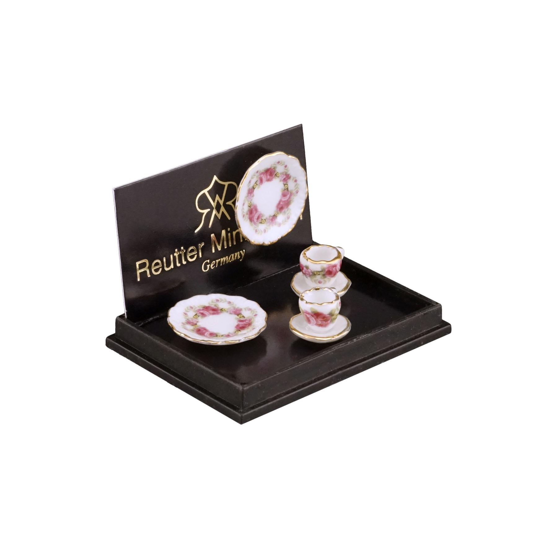 2 Kaffeegedecke - Dekor "Rosenband"