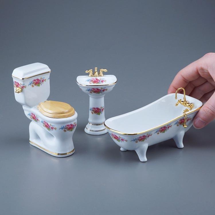 Badset 3 teilig - Dekor Dresdner Rose