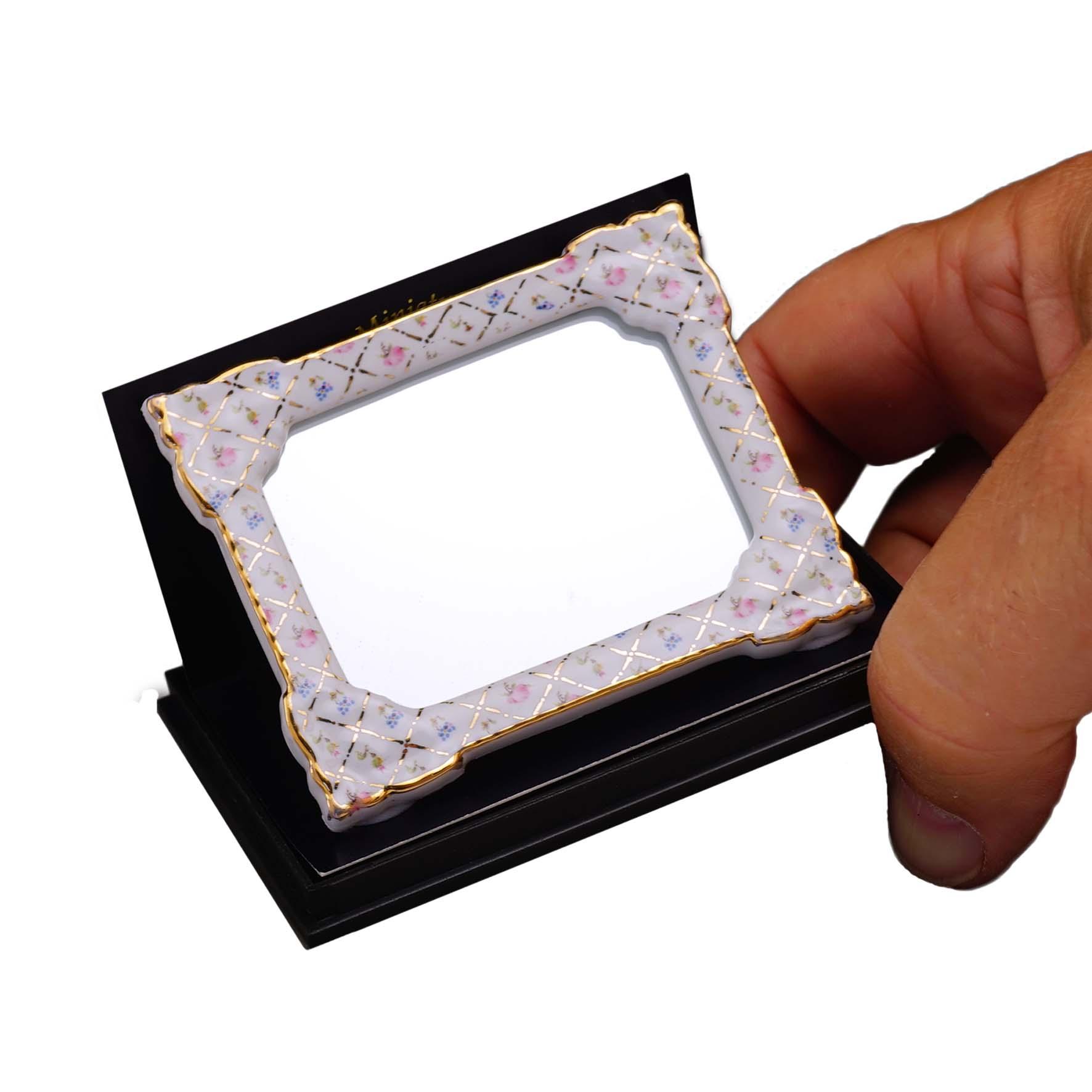 Wandspiegel mit Goldverzierung Viereckig - Dekor Gold-Karo