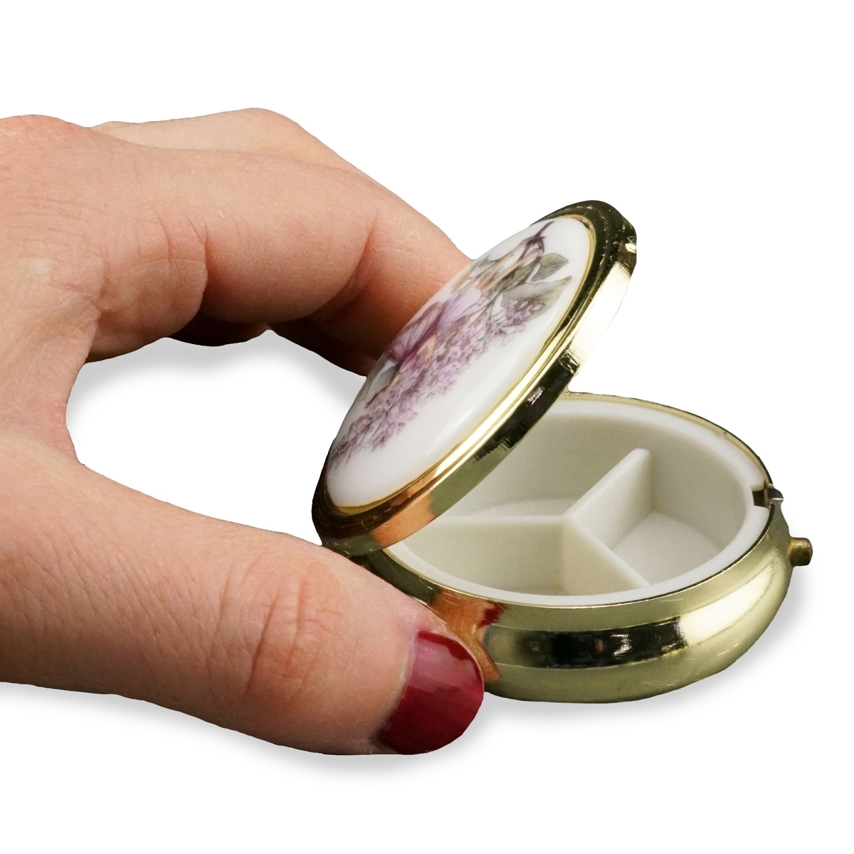 Pillendose "Elfe Flieder"
