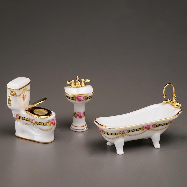 3 tlg. Badezimmerset Victoria (Größe 1:24)