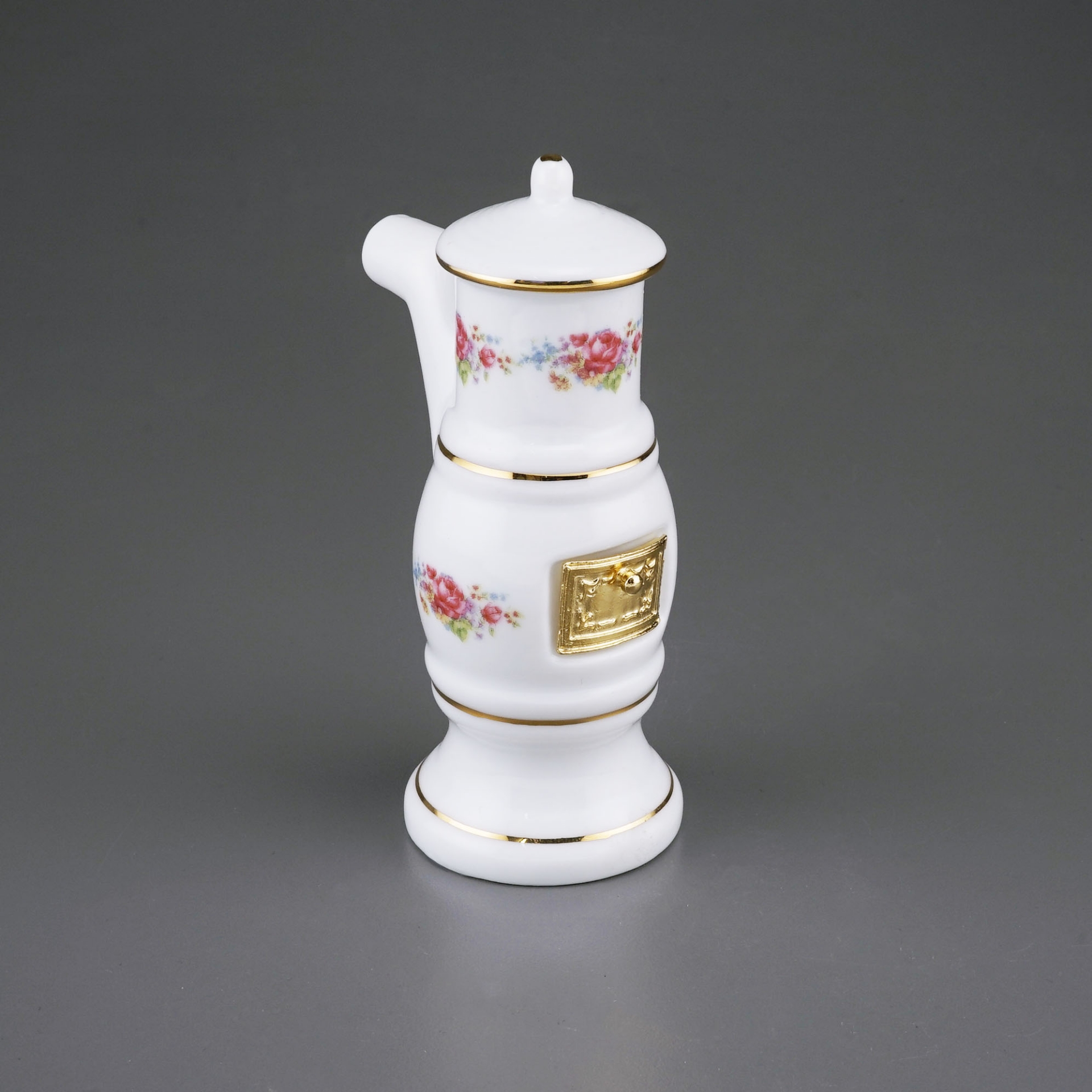 Badezimmerofen aus Porzellan - Dekor "Dresdner Rose"