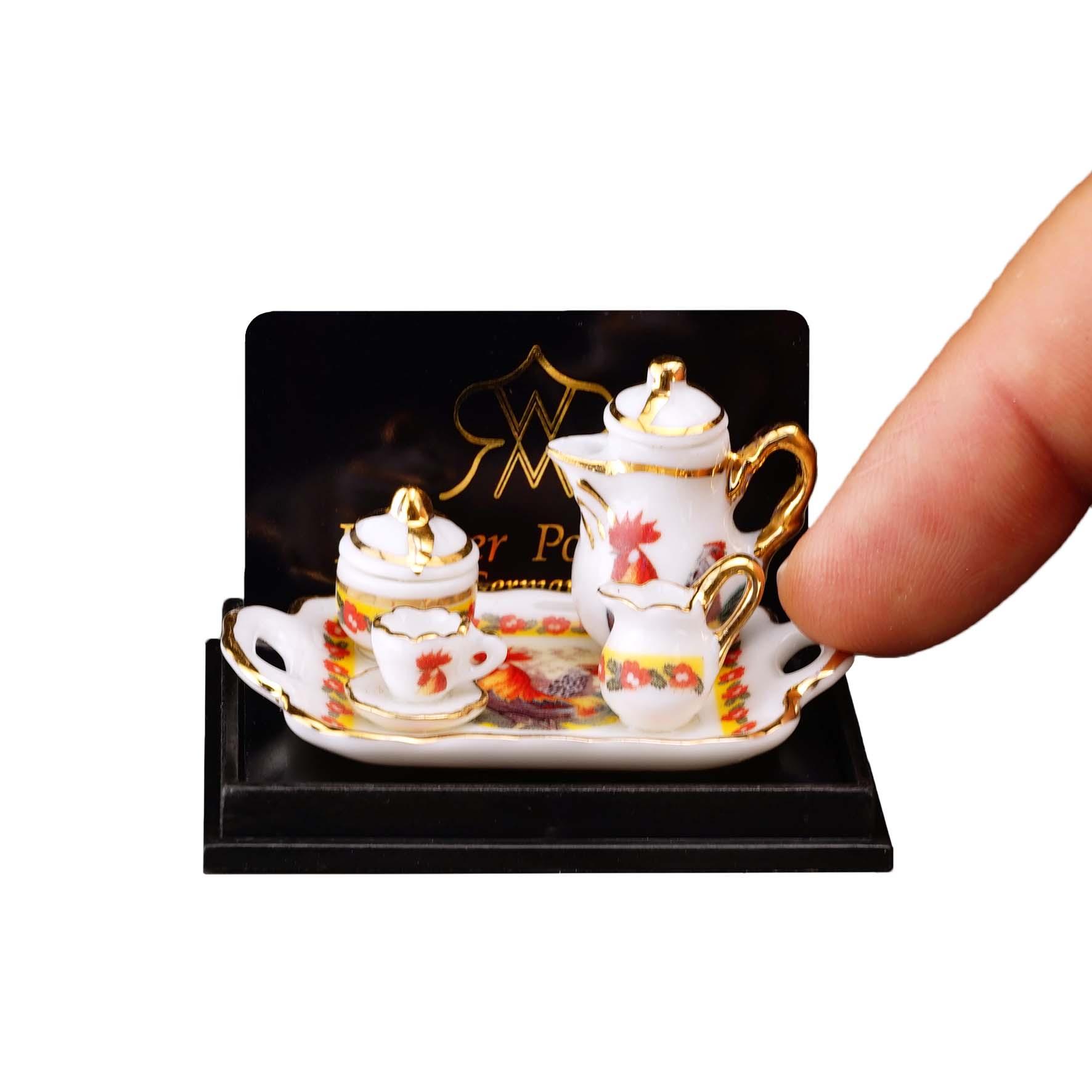 Kaffetablett - Dekor Hahn