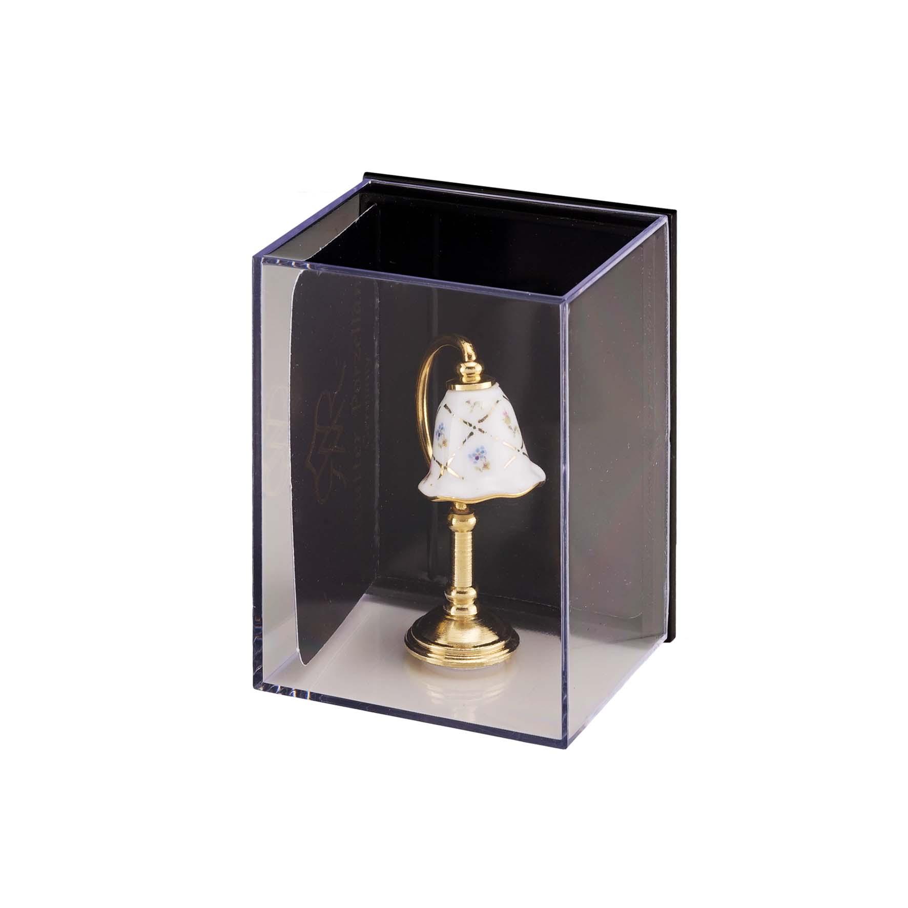 Nachttischlampe - Dekor Gold-Karo