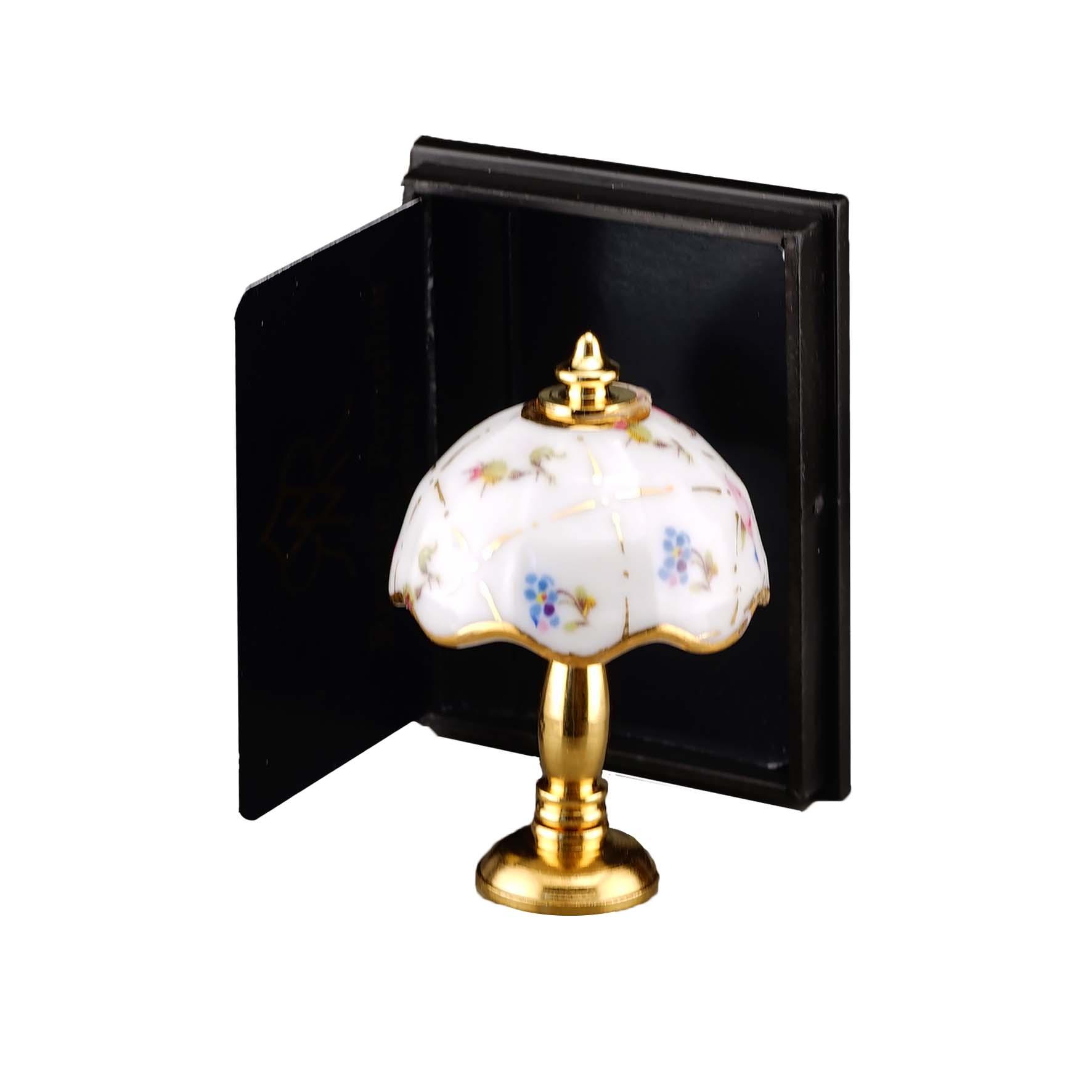Antike Lampe - Dekor Gold-Karo