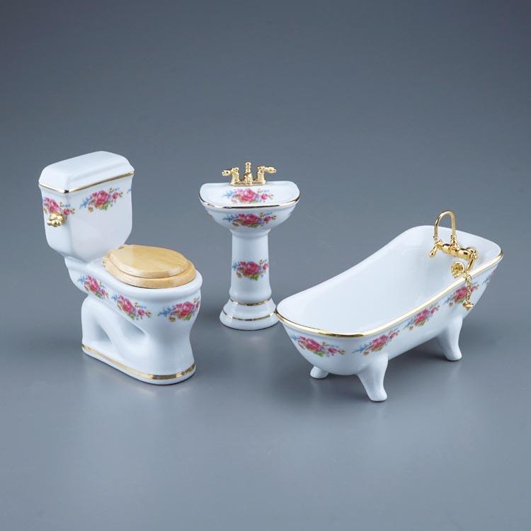 Badset 3 teilig - Dekor Dresdner Rose