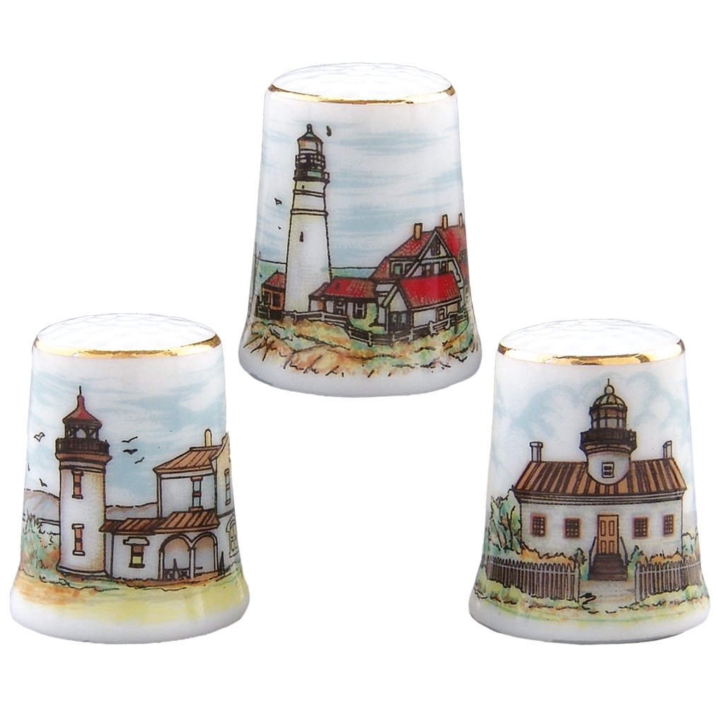 Fingerhut Porzellan "Leuchtturm" - 3er Set
