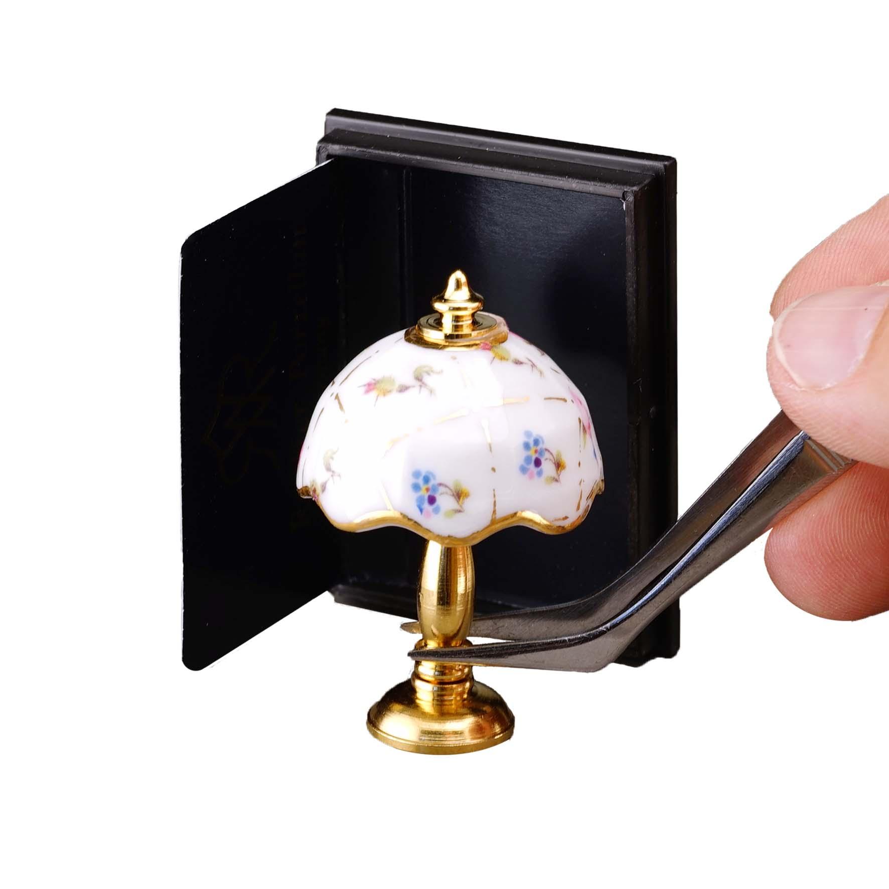 Antike Lampe - Dekor Gold-Karo