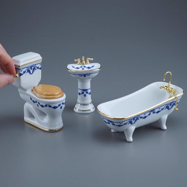 Badset 3 teilig - Dekor Blaue Schleife