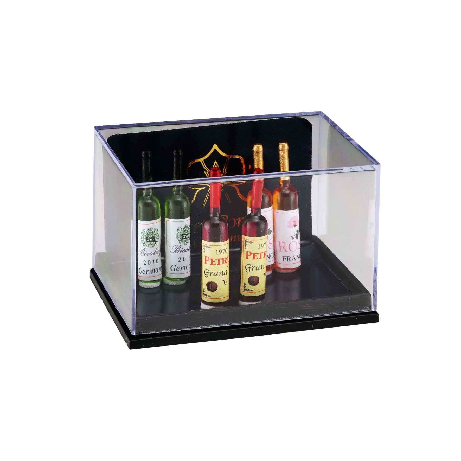 6 Weinflaschen - Rot, Rosé und Weißwein