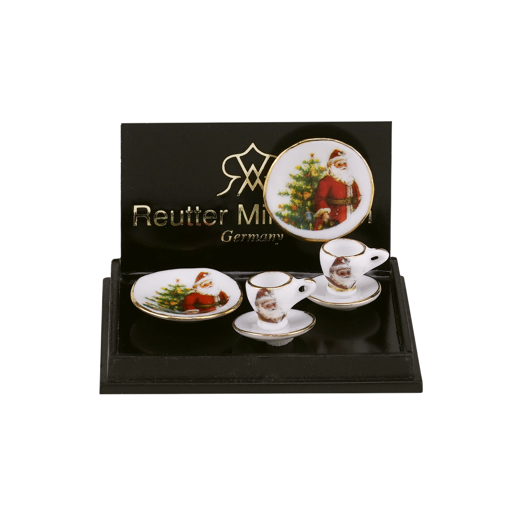 2 Kaffeegedecke - Dekor "Weihnachtsmann"