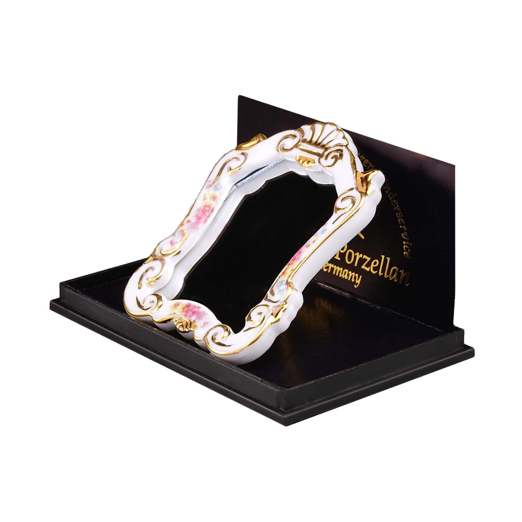 Barockspiegel mit Goldverzierung - Dekor Dresdner Rose