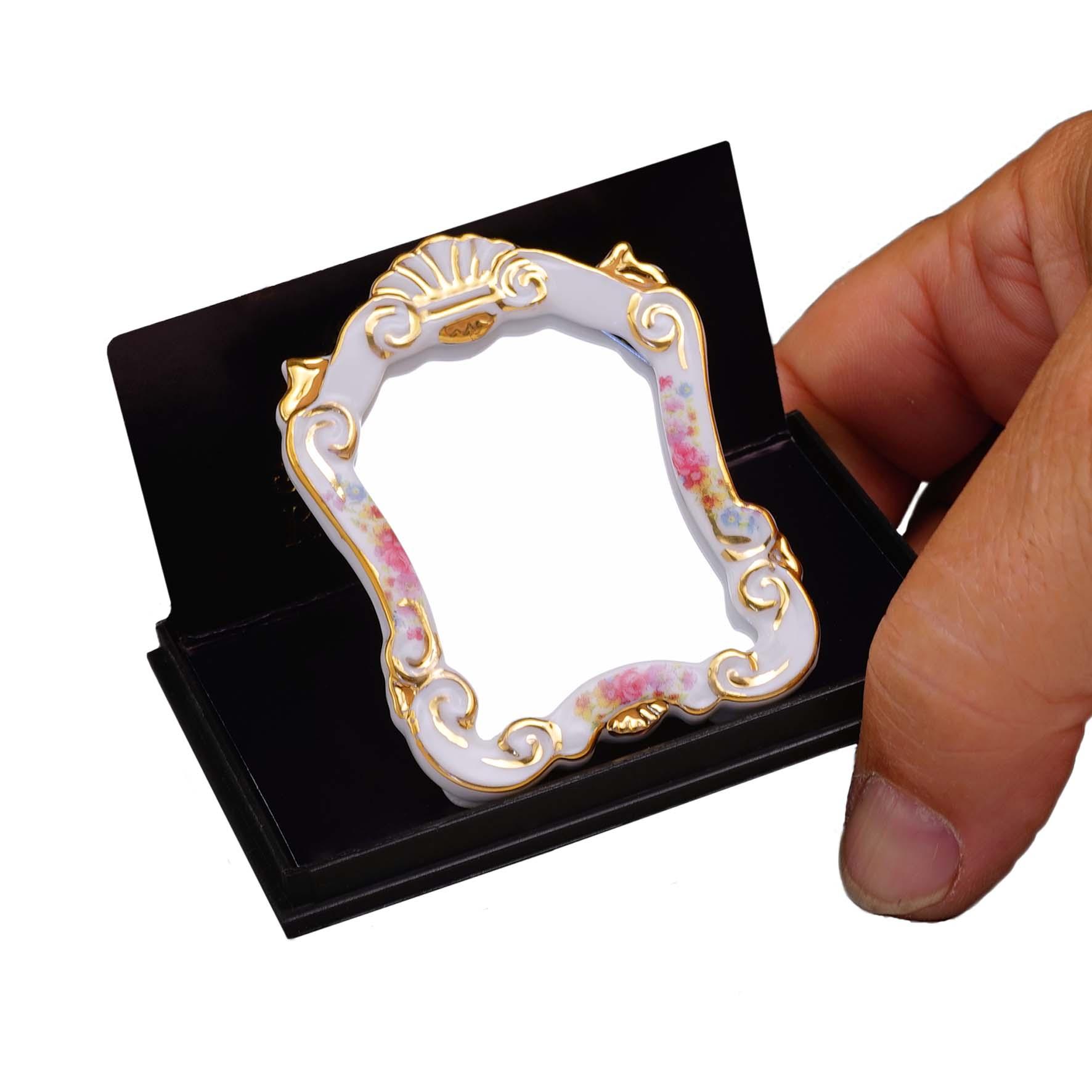 Barockspiegel mit Goldverzierung - Dekor Dresdner Rose
