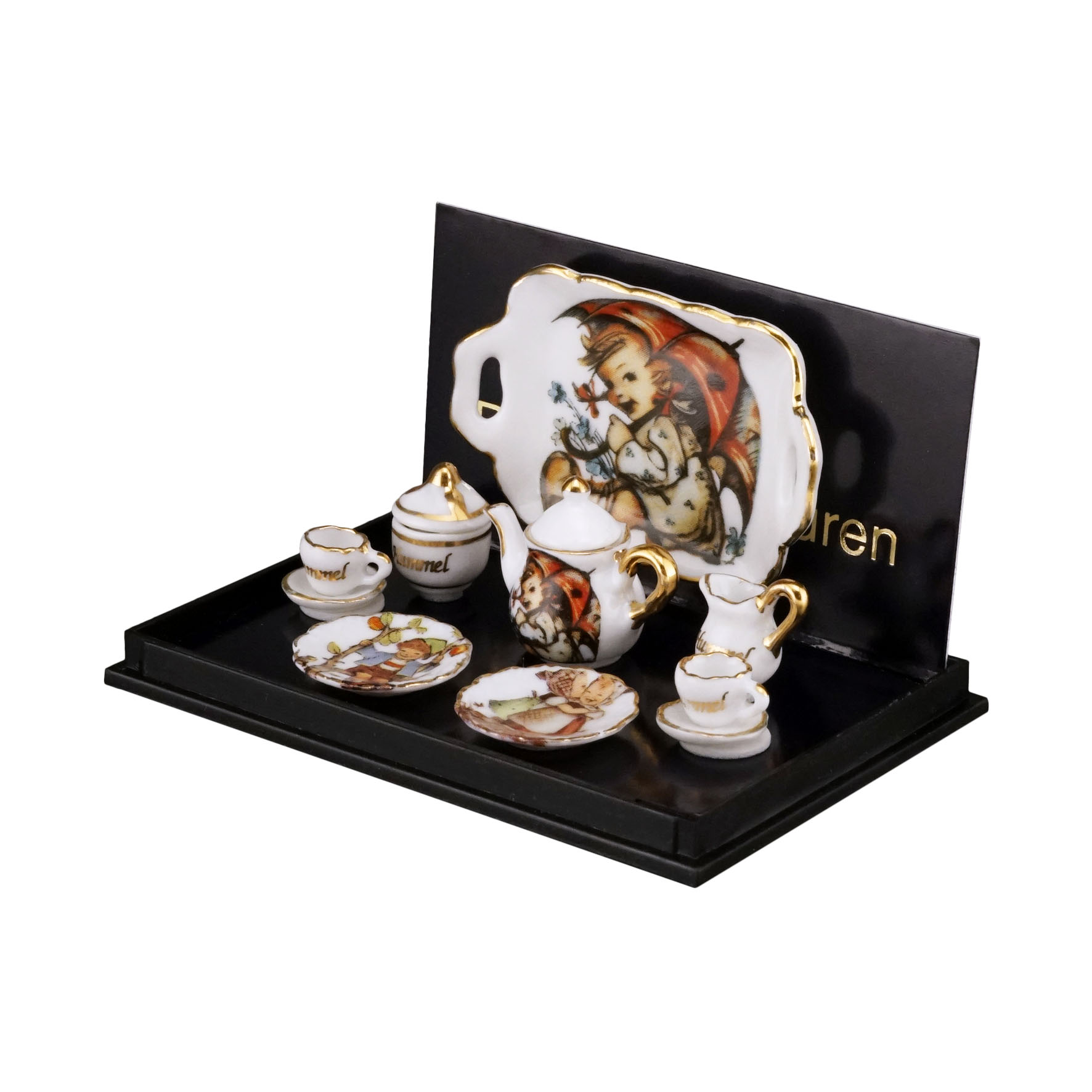 Kaffeeservice mit Tablett - Hummel "Farbkunst"