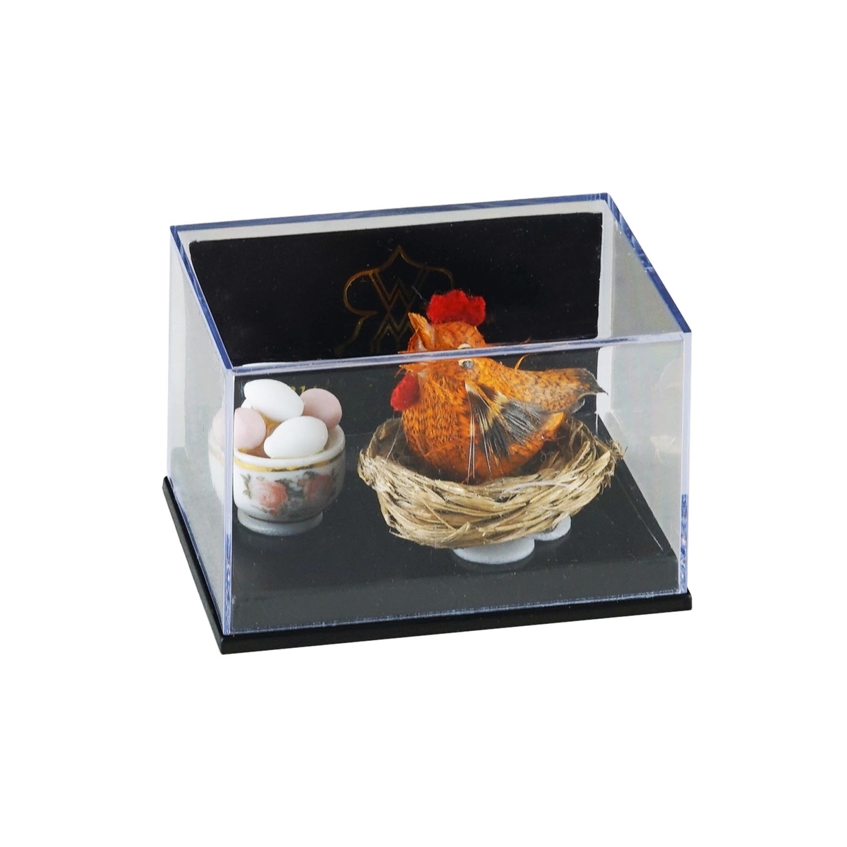 Hühnerhof - Huhn mit Eierschüssel