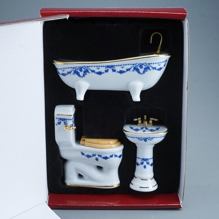 Badset 3 teilig - Dekor Blaue Schleife