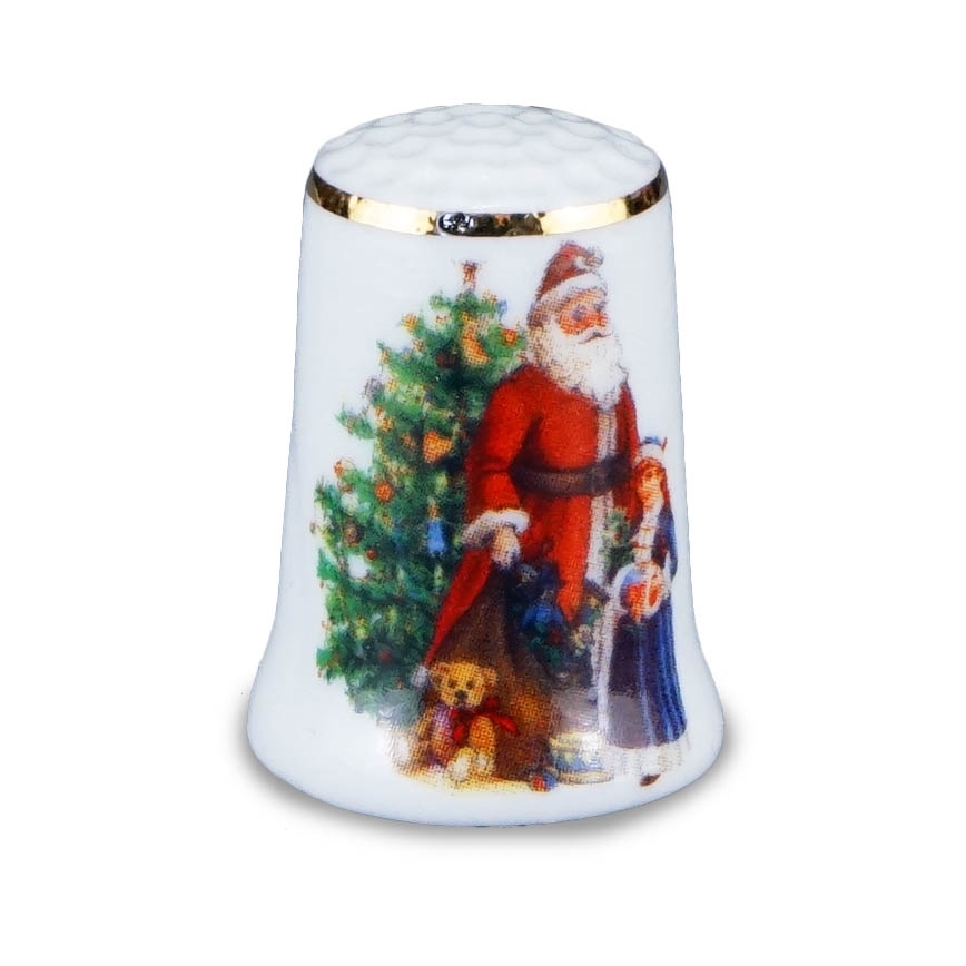 Fingerhut Porzellan "Weihnachtsmann"