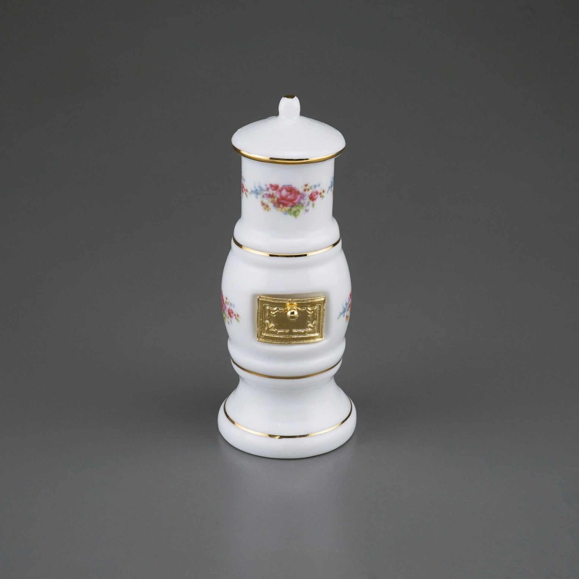 Badezimmerofen aus Porzellan - Dekor "Dresdner Rose"