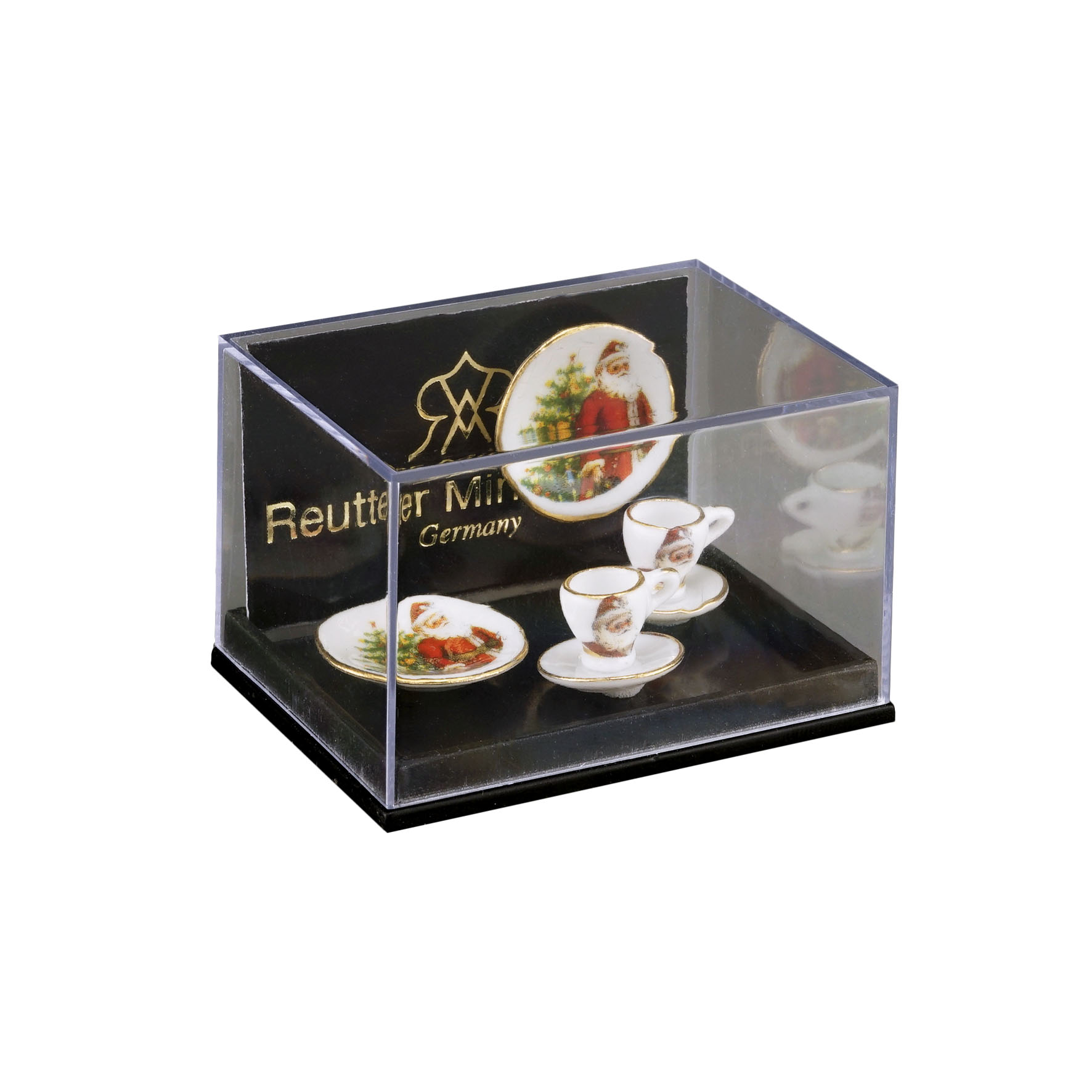 2 Kaffeegedecke - Dekor "Weihnachtsmann"