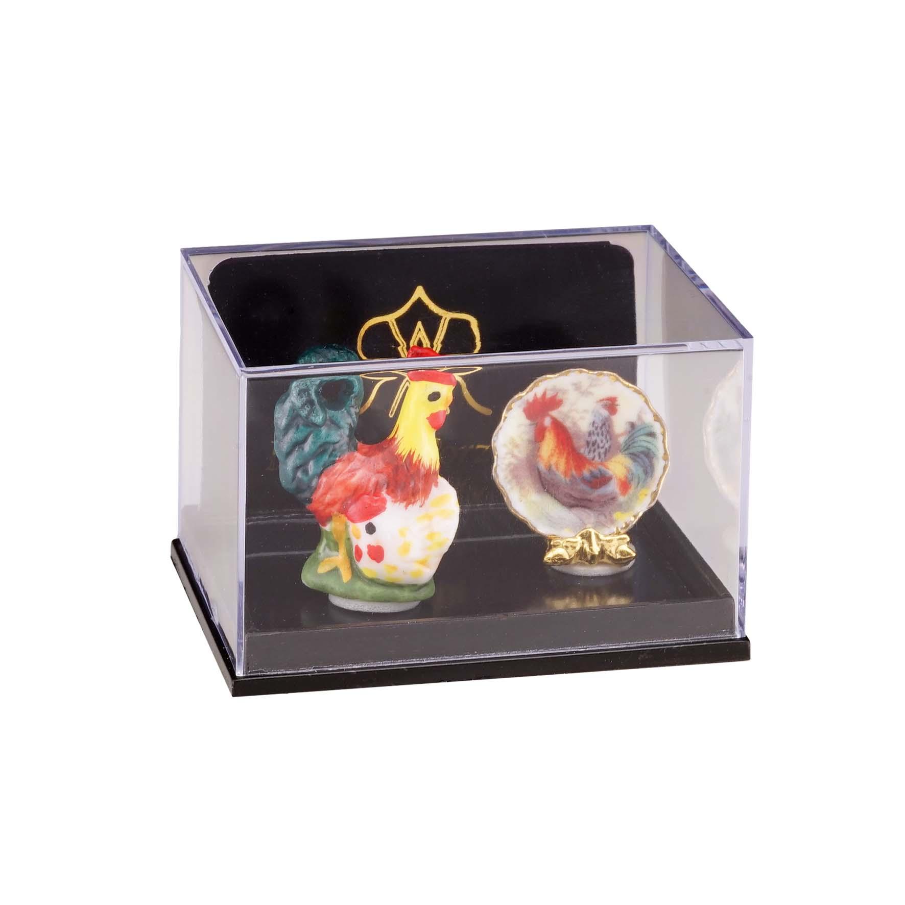 Dekoset - Hahnfigur und Wandteller