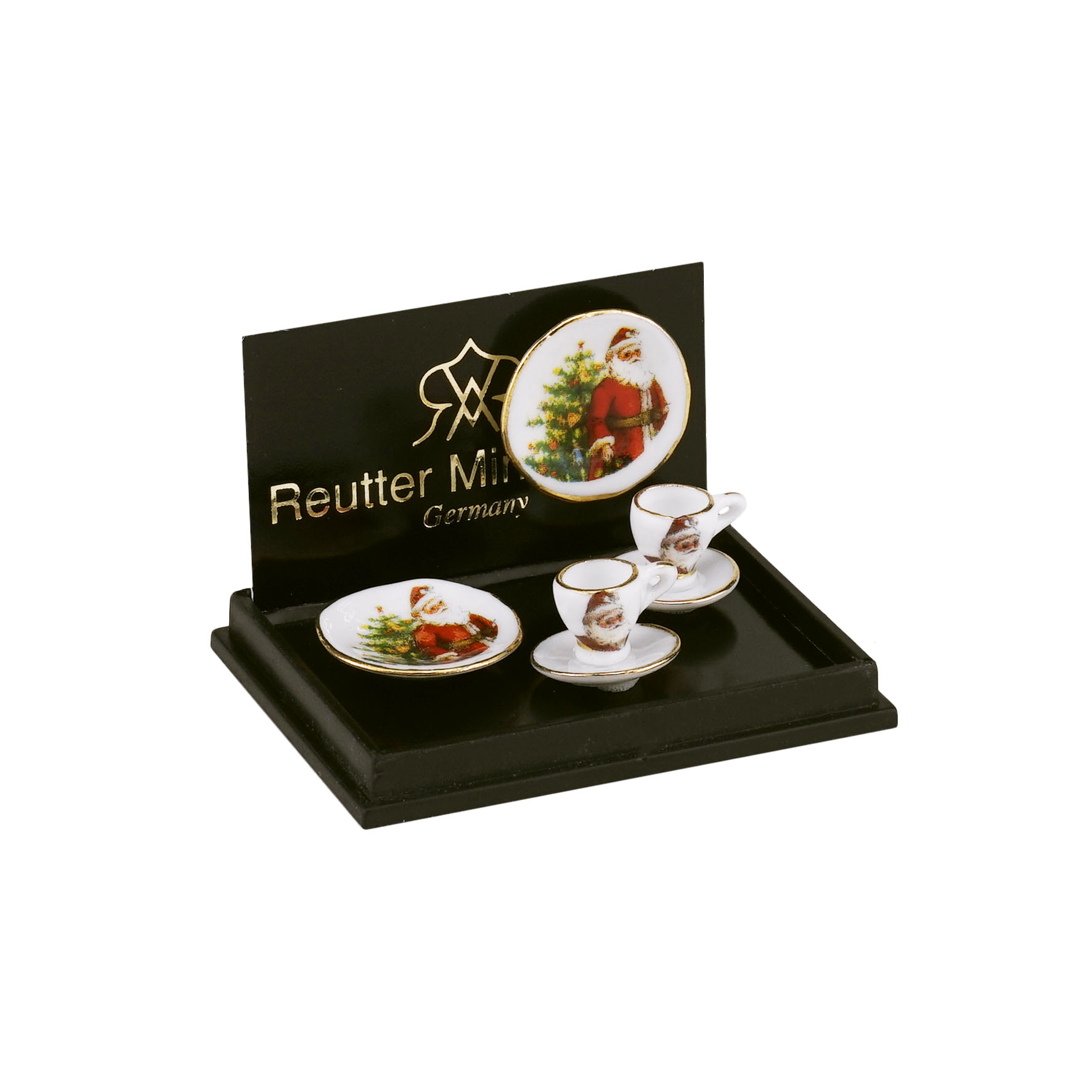 2 Kaffeegedecke - Dekor "Weihnachtsmann"