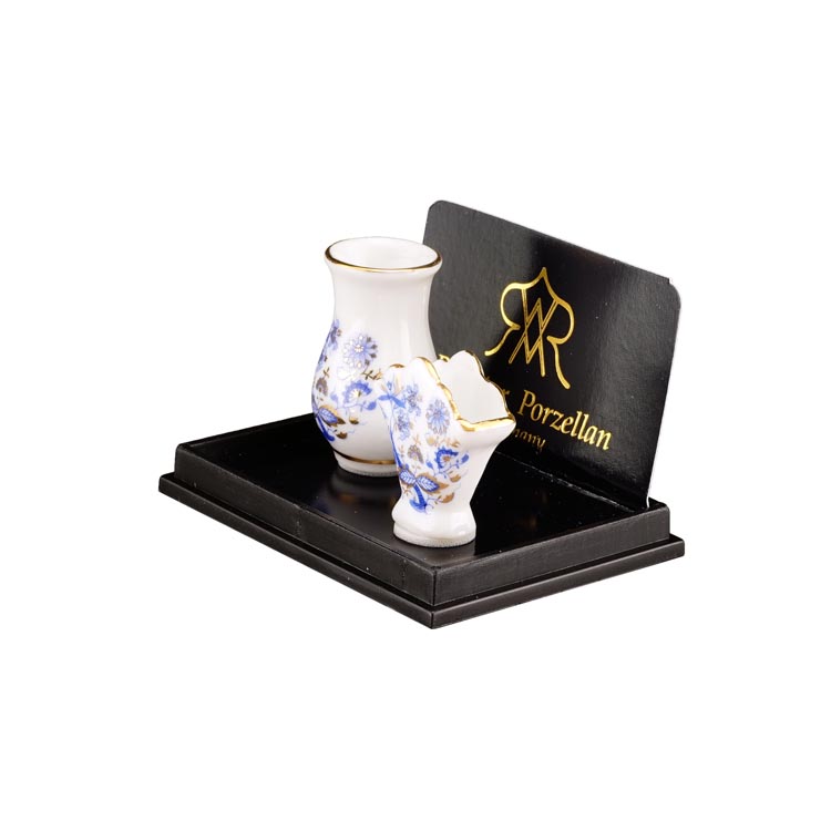 Fächervase und Bodenvase - Dekor Goldzwiebel