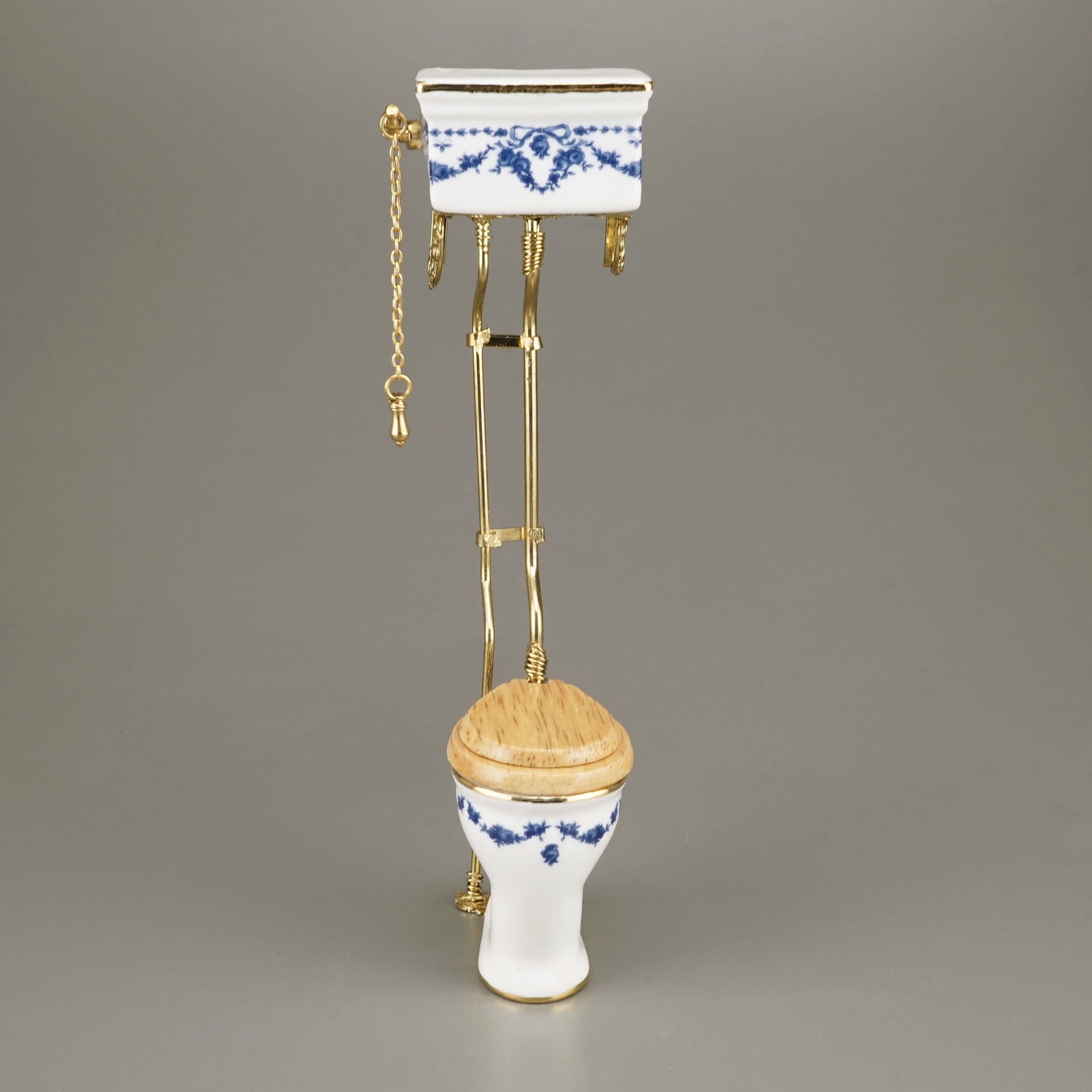 Hochtoilette - Dekor Blaue Schleife