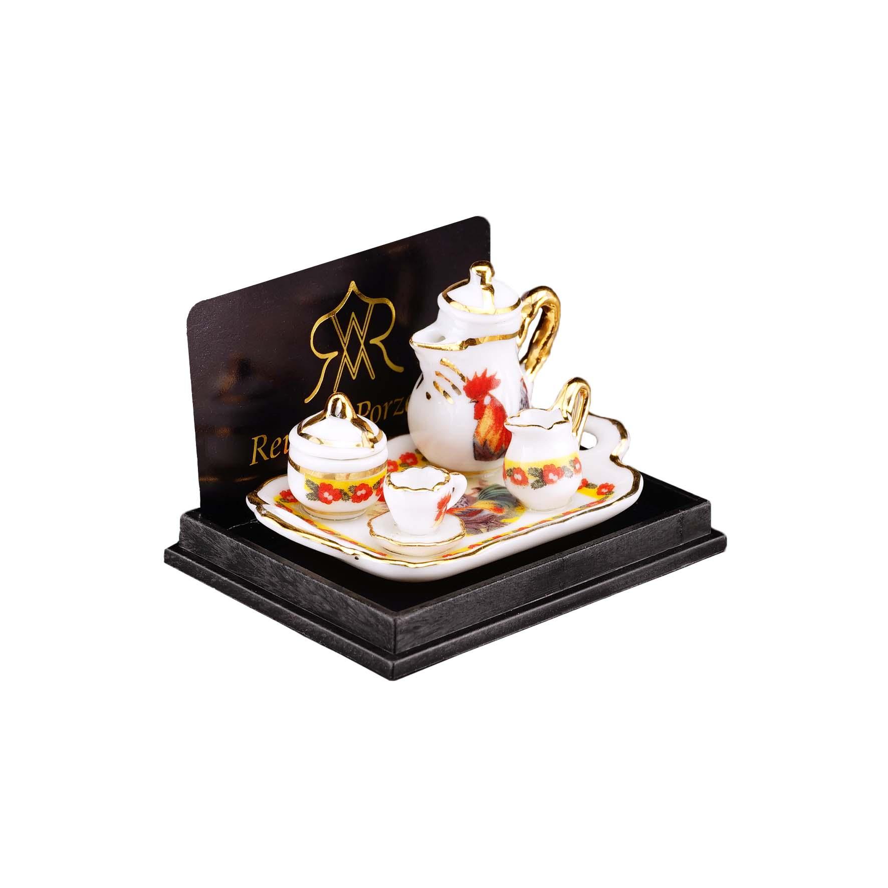 Kaffetablett - Dekor Hahn
