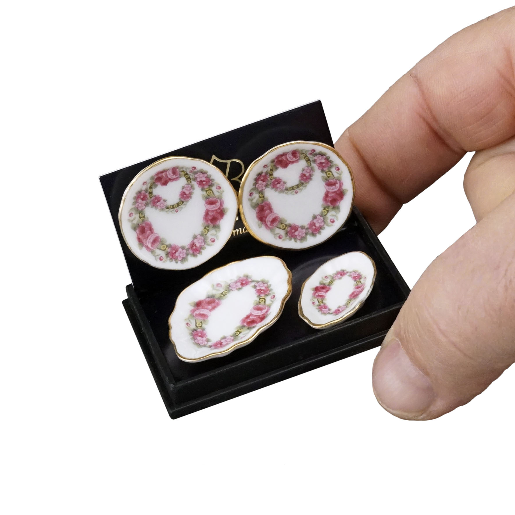 2 Speisegedecke - Dekor "Rosenband"