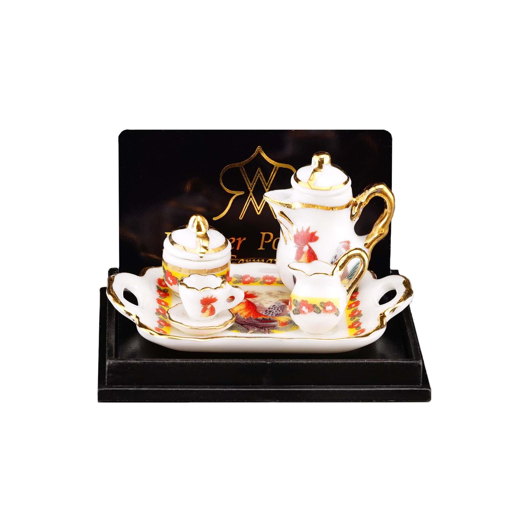 Kaffetablett - Dekor Hahn