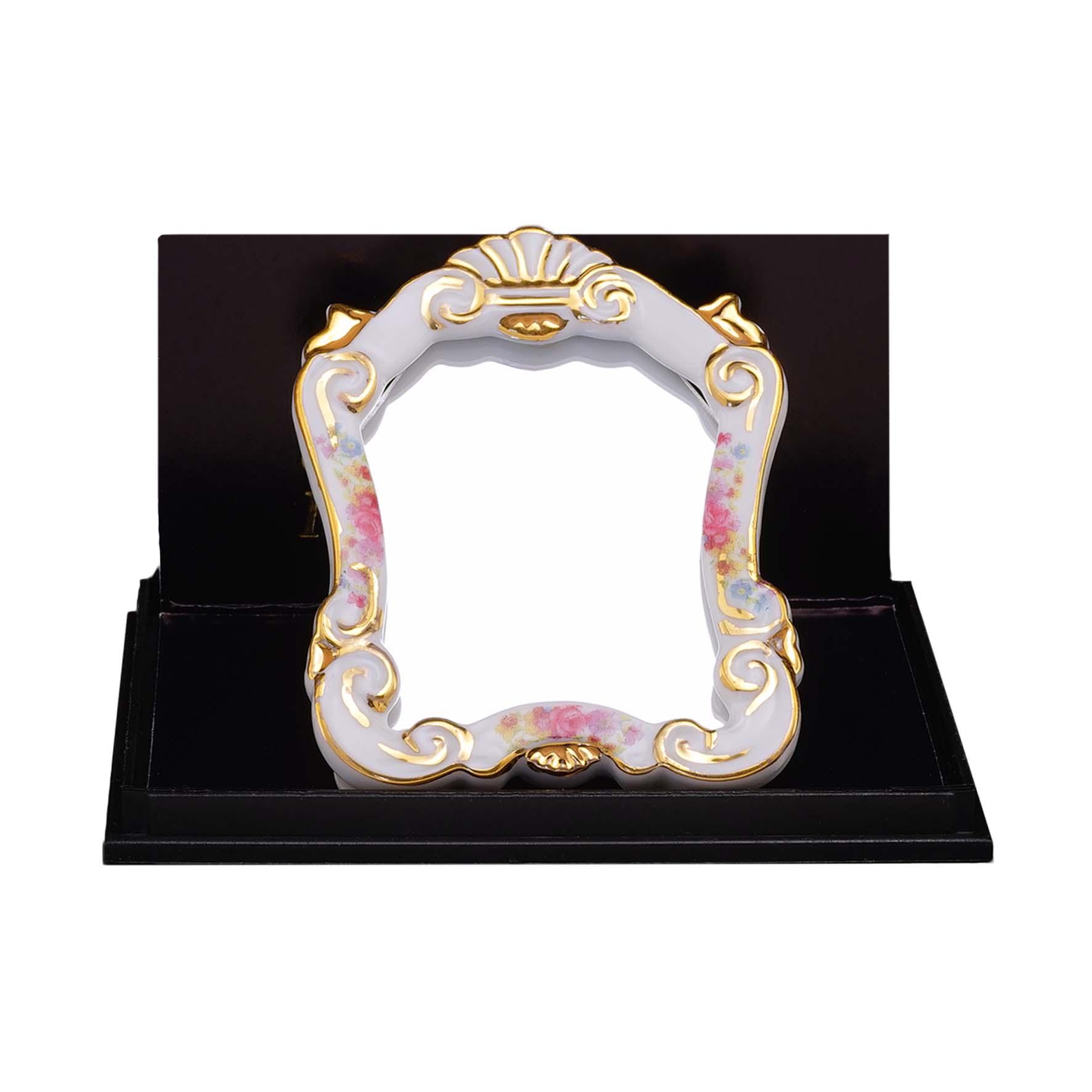 Barockspiegel mit Goldverzierung - Dekor Dresdner Rose