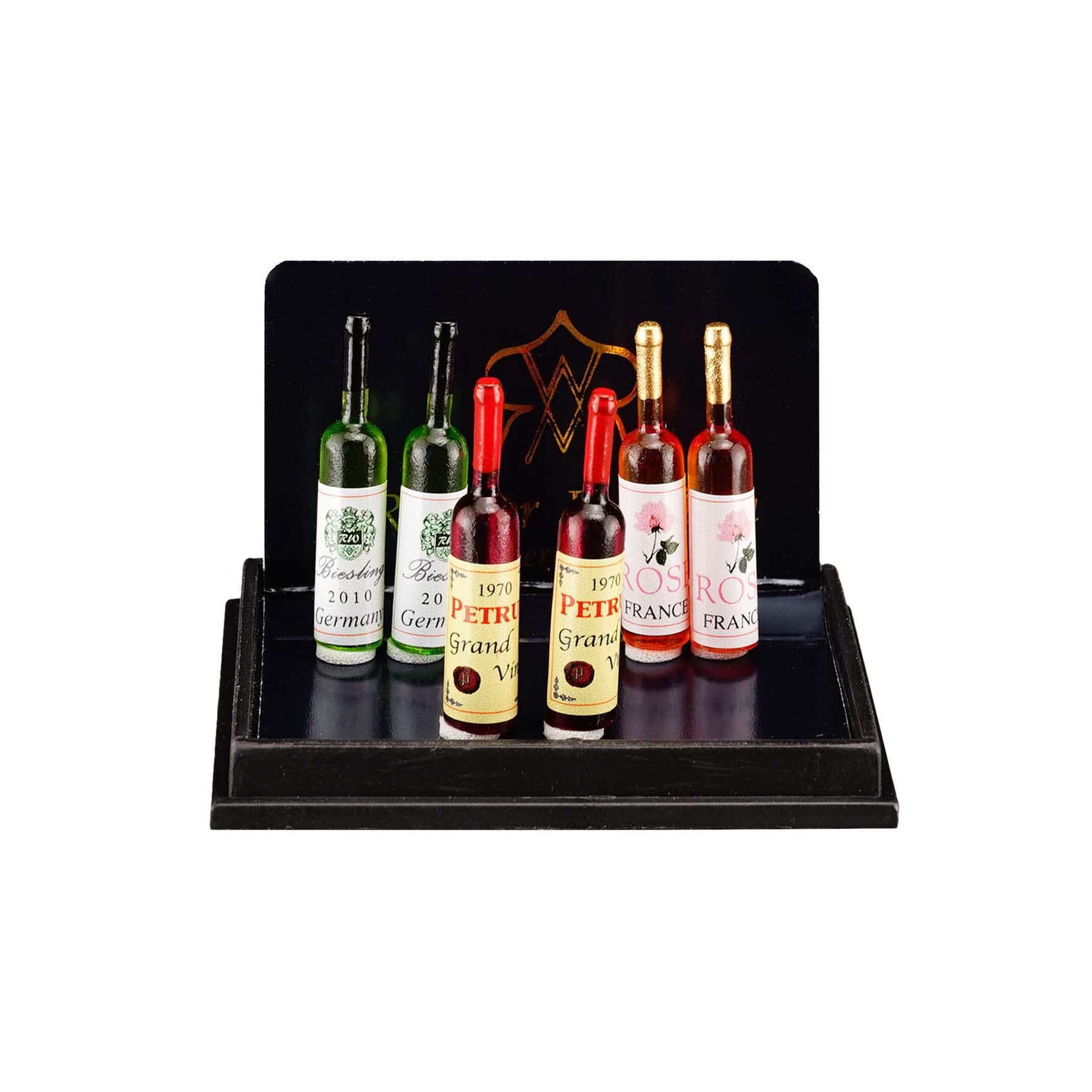 6 Weinflaschen - Rot, Rosé und Weißwein