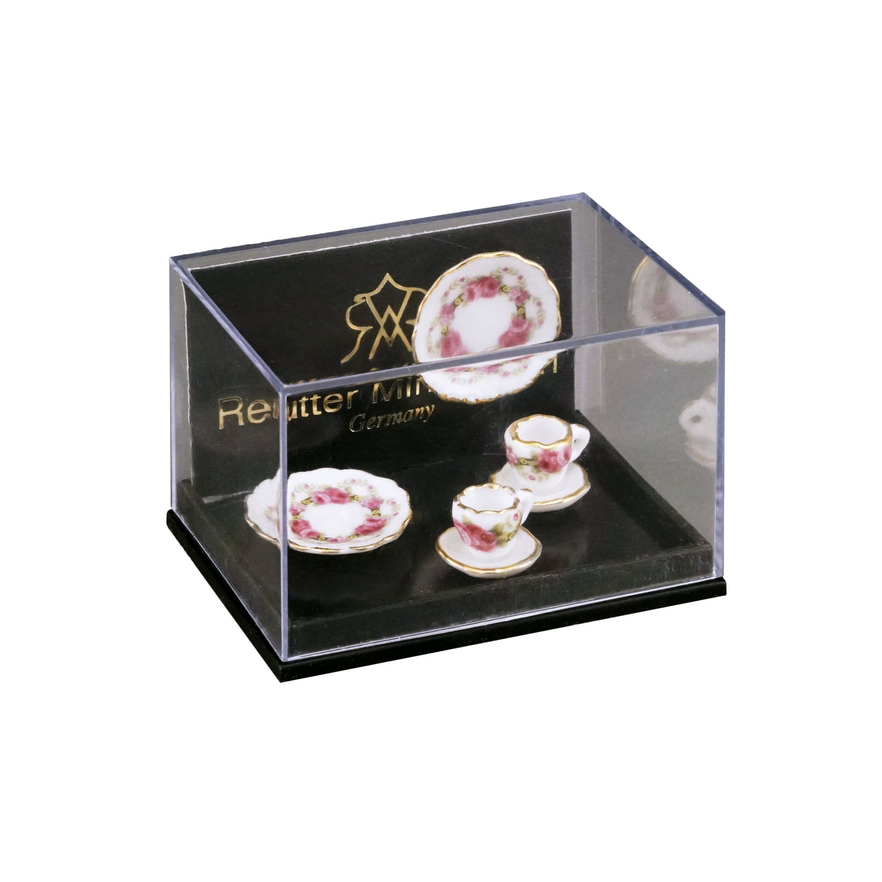 2 Kaffeegedecke - Dekor "Rosenband"
