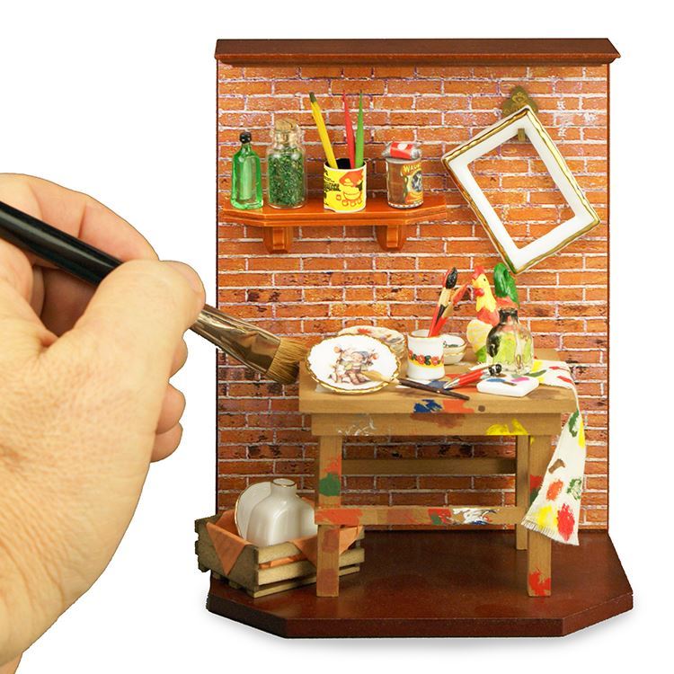 Kleines Wanddisplay "Künstlerwerkstatt"
