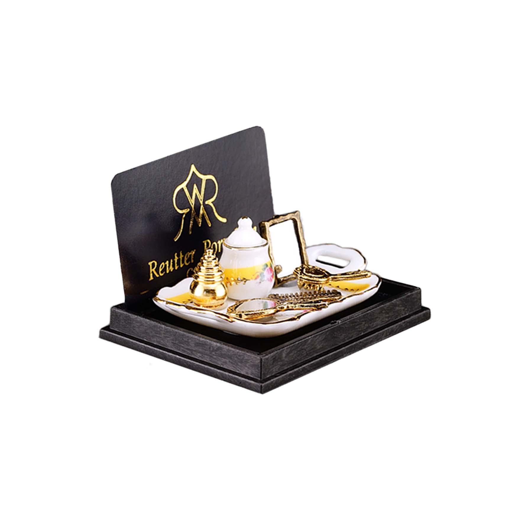 Kosmetikset mit Spiegel und Zubehör - Dekor Französische Rose