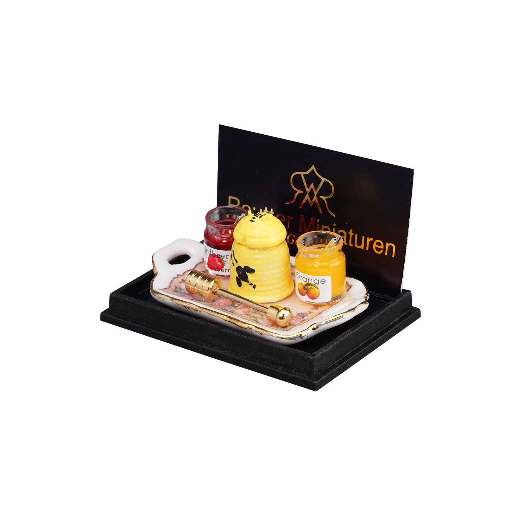 Honigfrühstück mit goldenem Honiglöffel